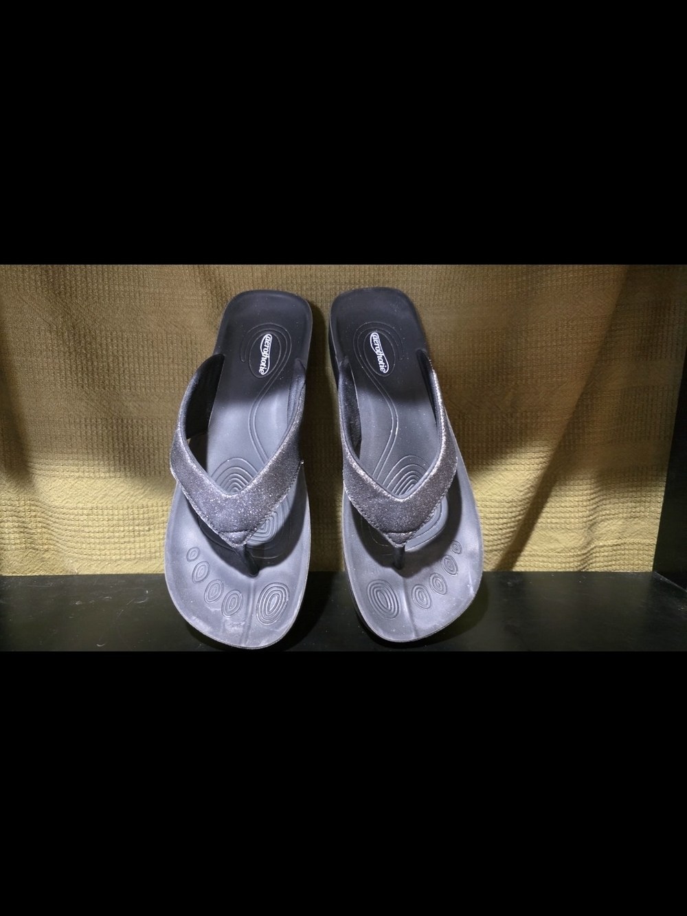 Black Glitter Women's Thong Sandals - Skechers Style